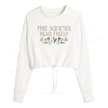 Pagewings Read Freely Women Cropped Sweatshirt 
