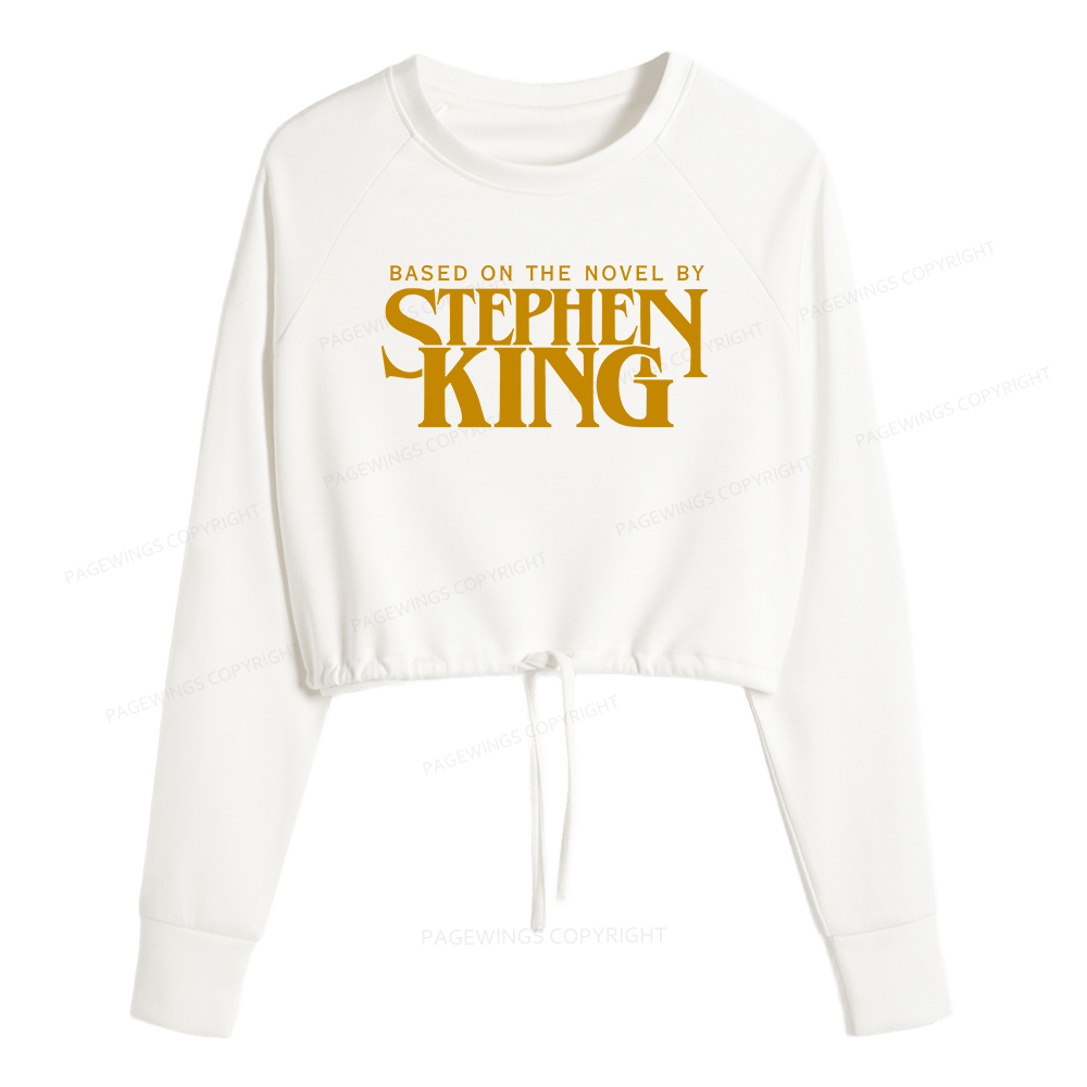 Pagewings Based On A Novel By Horror Writer Women Cropped Sweatshirt 