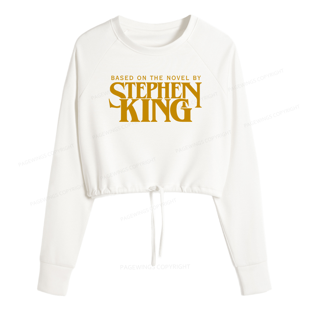 Pagewings Based On A Novel By Horror Writer Women Cropped Sweatshirt 