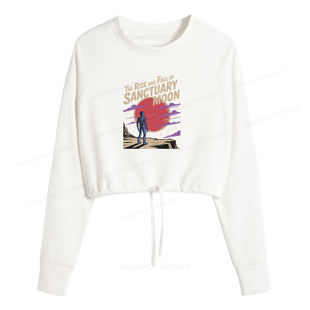 Pagewings The Rise And Fall Of Sanctuary Moon Women Cropped Sweatshirt 