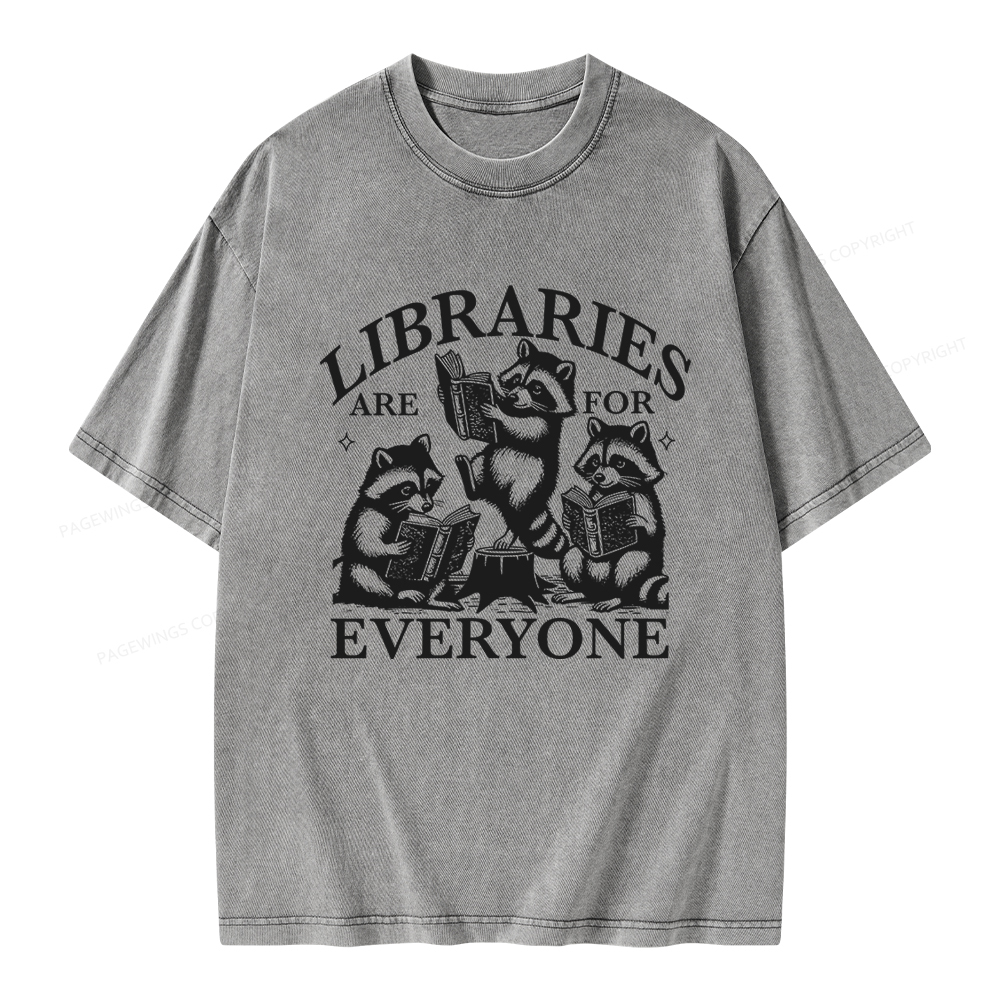 Pagewings Libraries are for everyone Unisex Washed T-shirt