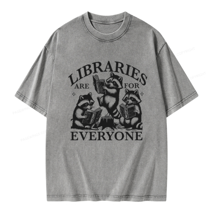 Pagewings Libraries are for everyone Unisex Washed T-shirt