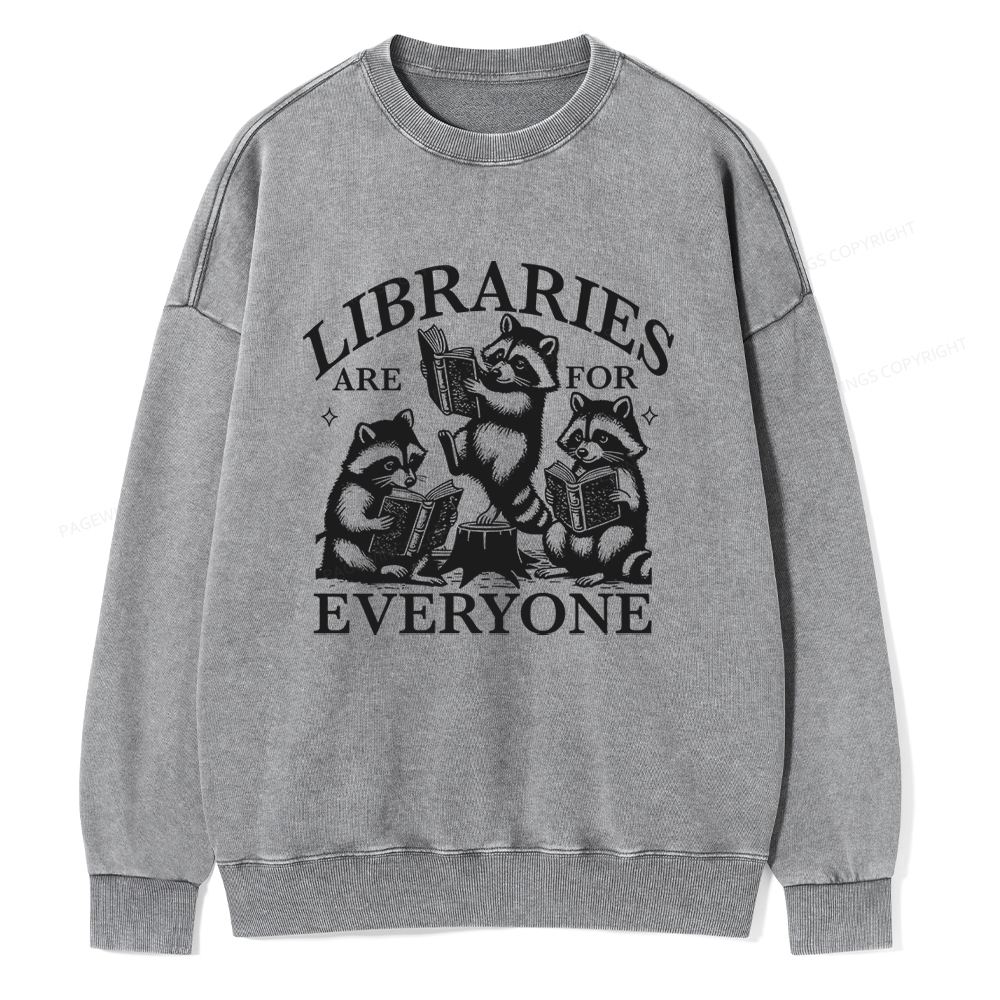 Pagewings Libraries are for everyone Unisex Washed Sweatshirt