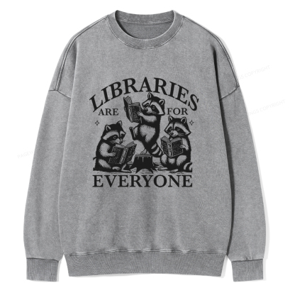 Pagewings Libraries are for everyone Unisex Washed Sweatshirt