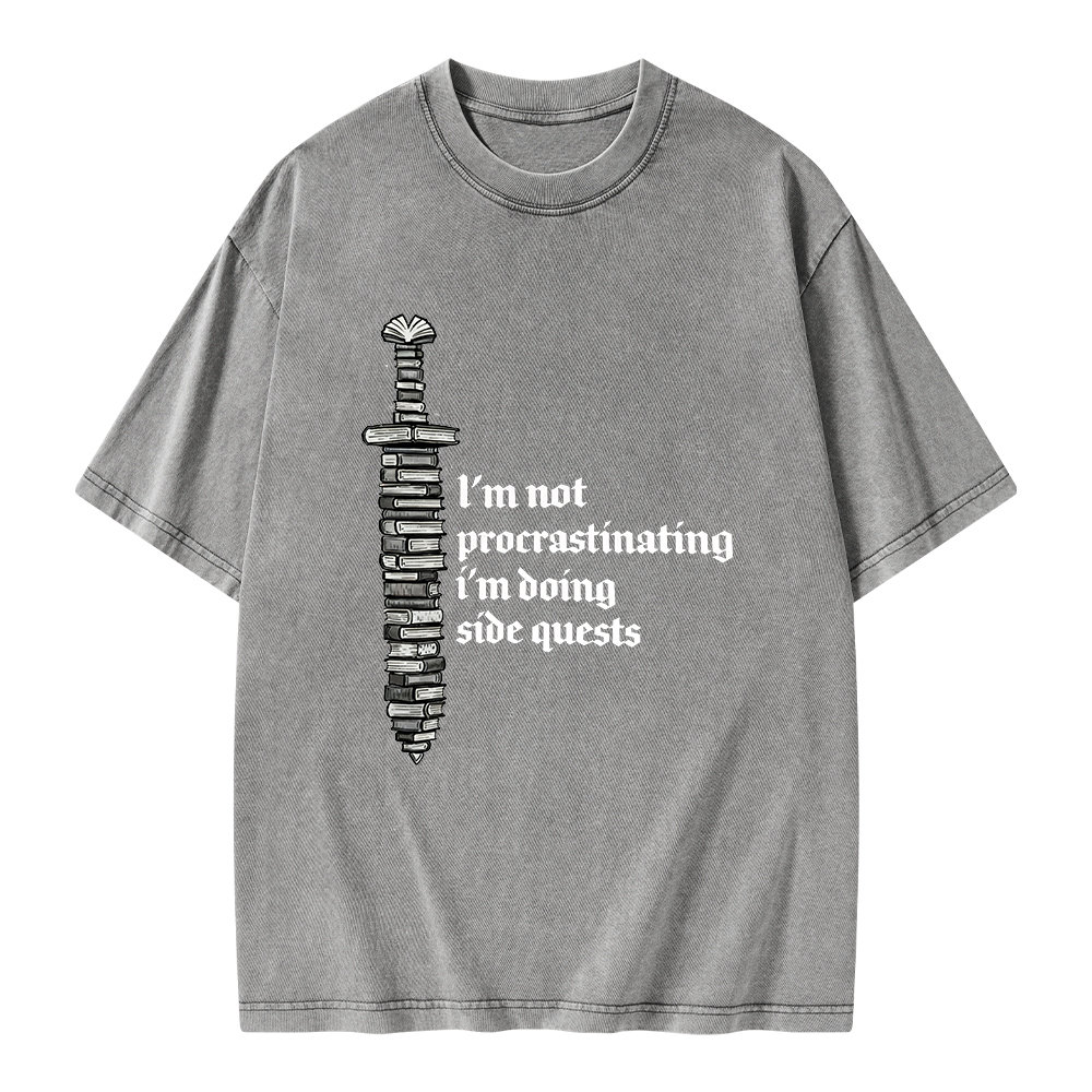 Pagewings I'm Doing Side Quests Unisex Washed T-shirt