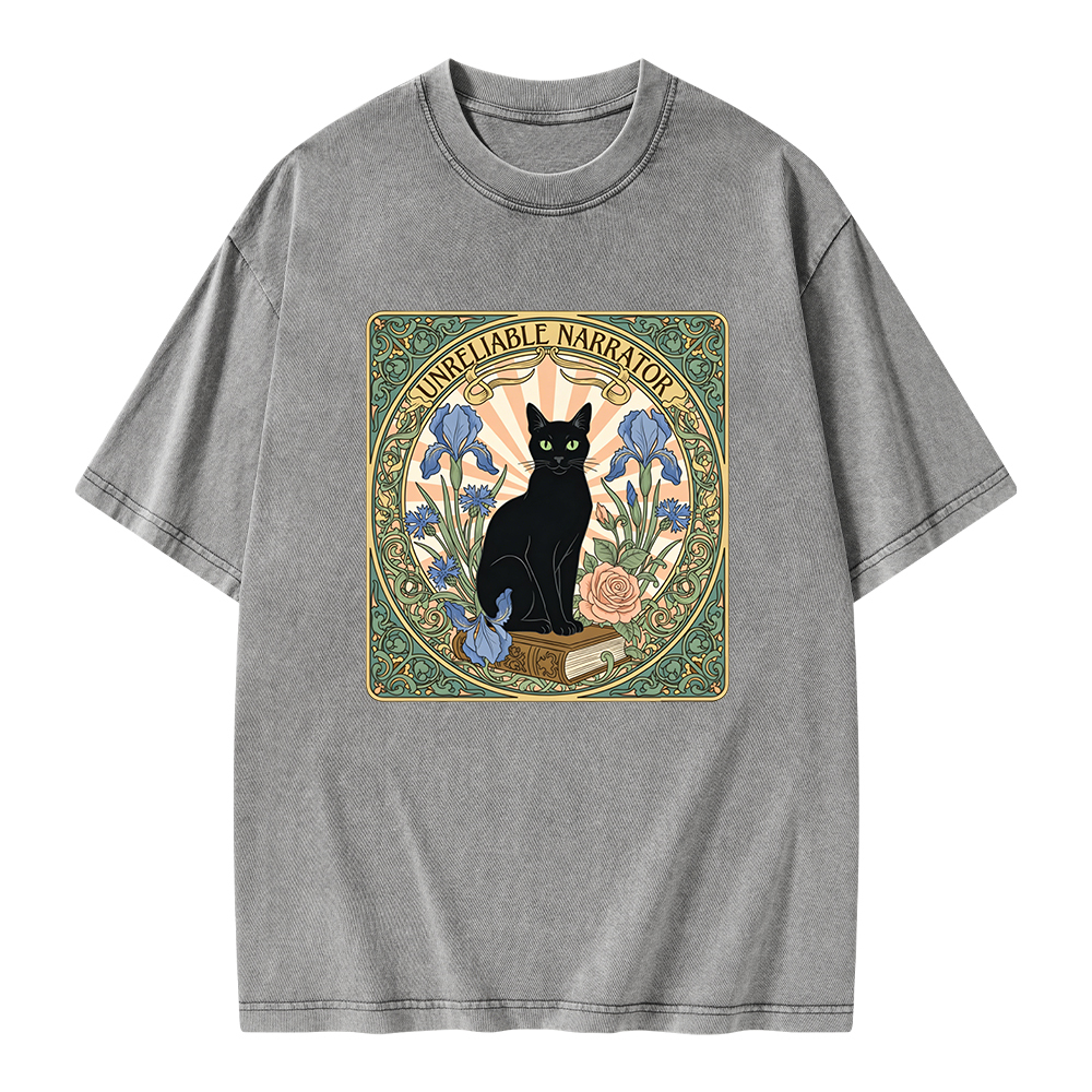 Pagewings Unreliable Narrator Unisex Washed T-shirt