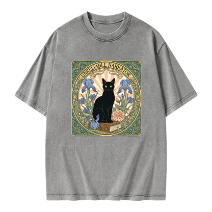 Pagewings Unreliable Narrator Unisex Washed T-shirt
