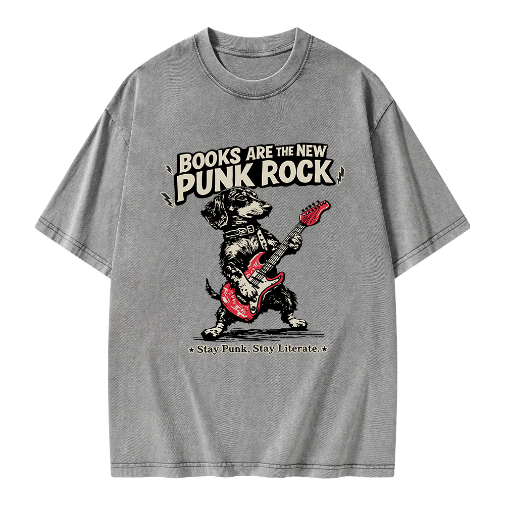 Pagewings Books Are the New Punk Rock Unisex Washed T-shirt