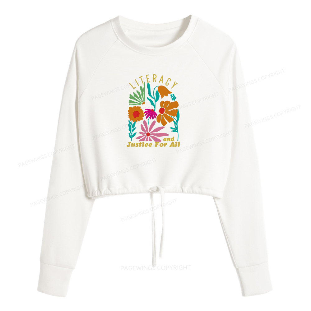 Pagewings Literacy And Justice Women Cropped Sweatshirt 