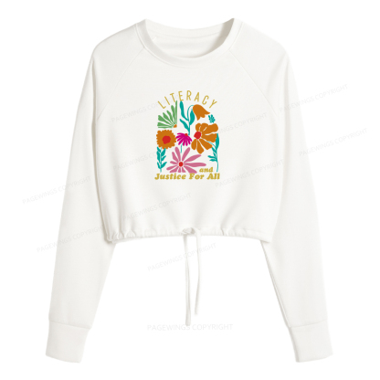 Pagewings Literacy And Justice Women Cropped Sweatshirt 