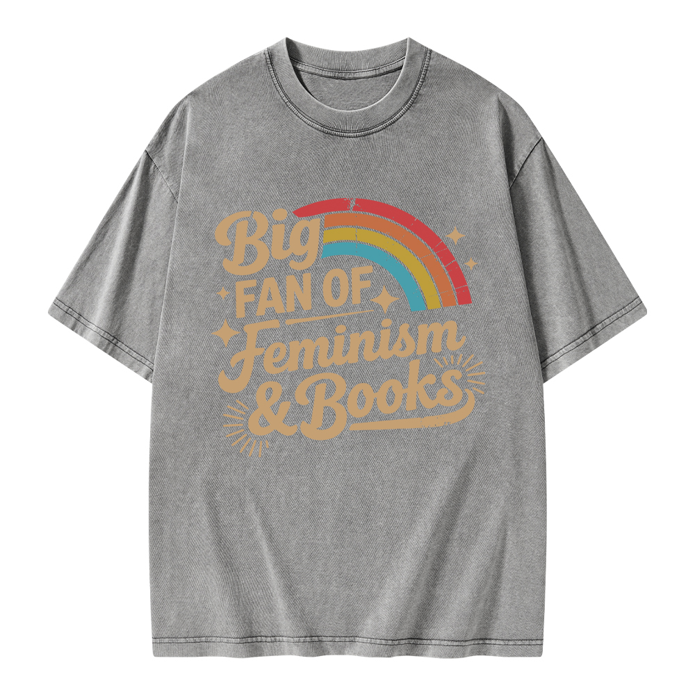 Pagewings Big Fan Of Feminism & Books Unisex Washed T-shirt