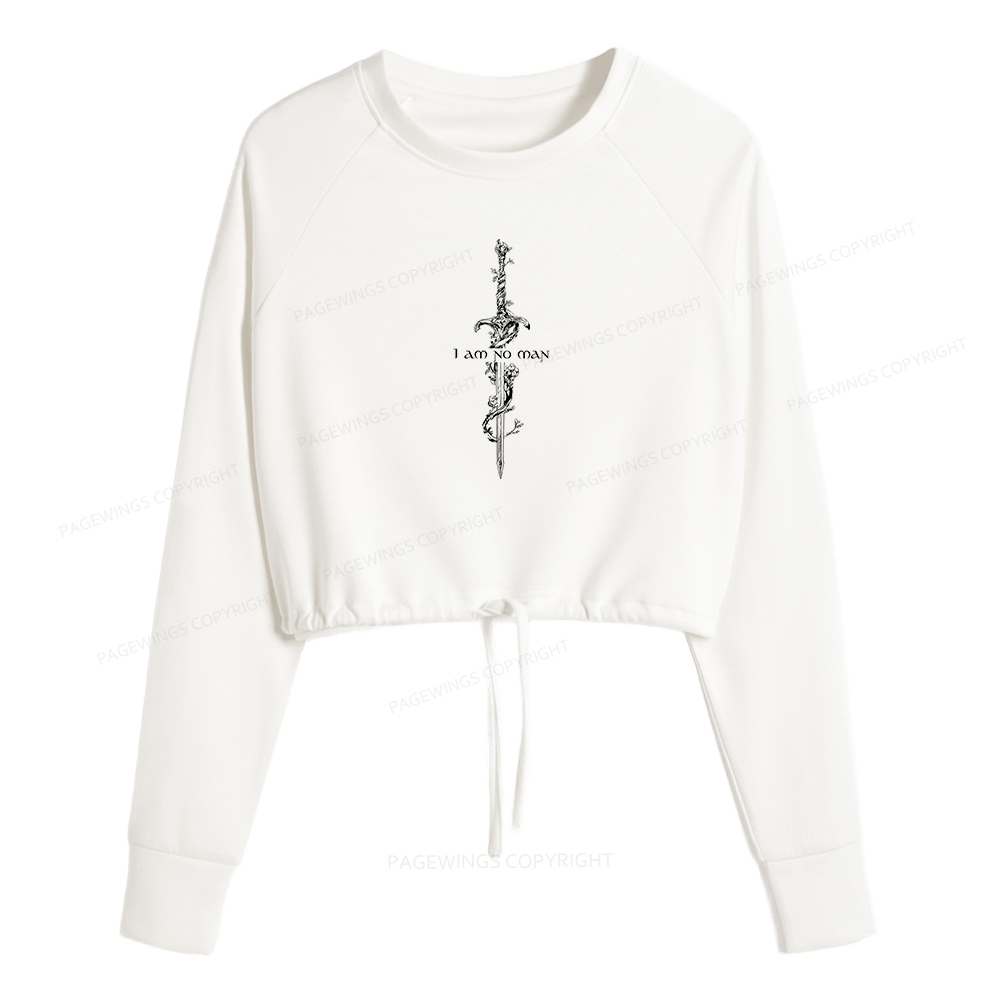Pagewings I Am No Man Women Cropped Sweatshirt 