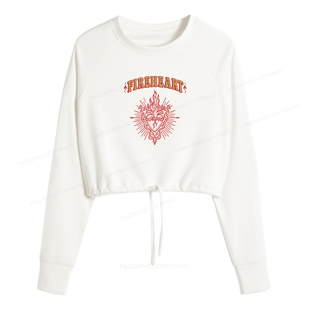Pagewings Fireheart Women Cropped Sweatshirt 