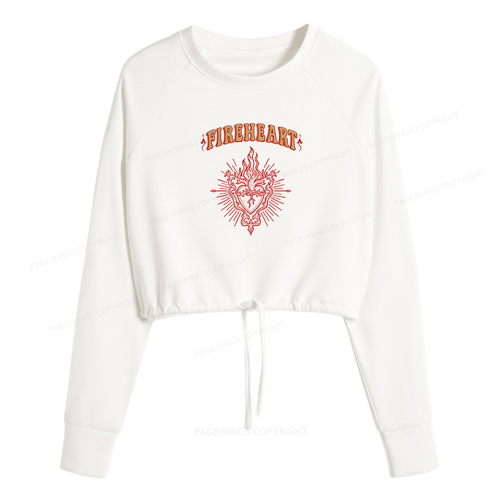 Pagewings Fireheart Women Cropped Sweatshirt 