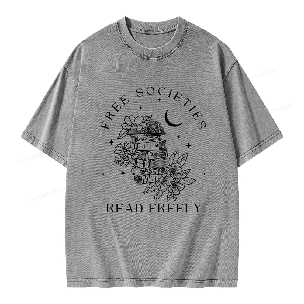 Pagewings Free Societies Read Freely Comfort Colors Shirt Unisex Washed T-shirt