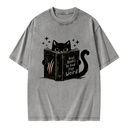 Pagewings Read Books Be Kind Stay Weird Unisex Washed T-shirt
