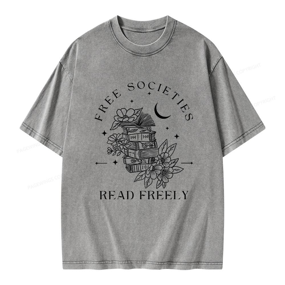 Pagewings Free Societies Read Freely Comfort Colors Shirt Unisex Washed T-shirt