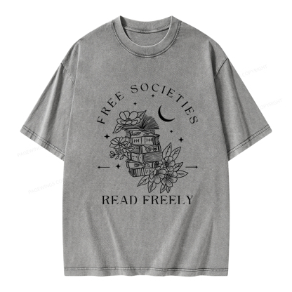 Pagewings Free Societies Read Freely Comfort Colors Shirt Unisex Washed T-shirt