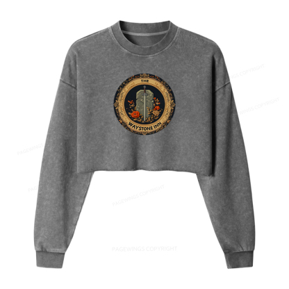 Pagewings The Waystone Inn Washed Crop Sweatshirt