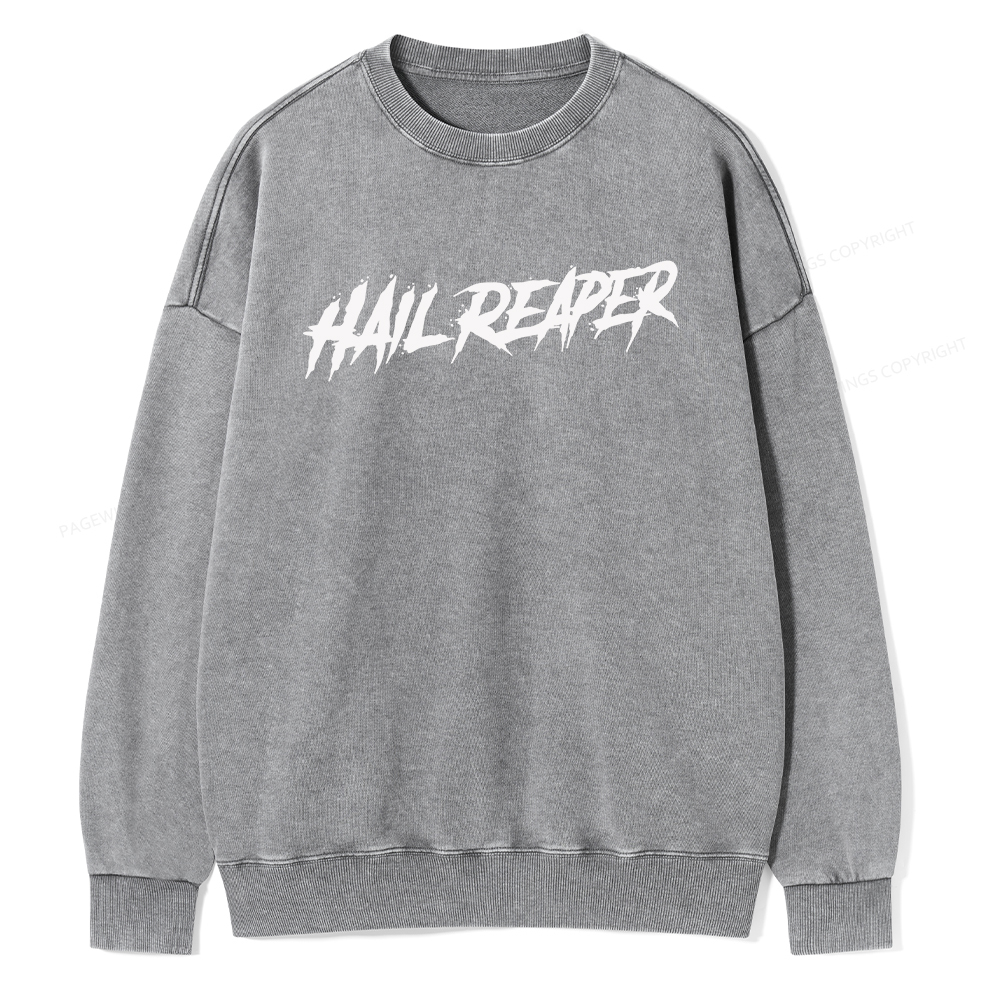 Pagewings Hail Reaper Unisex Washed Sweatshirt