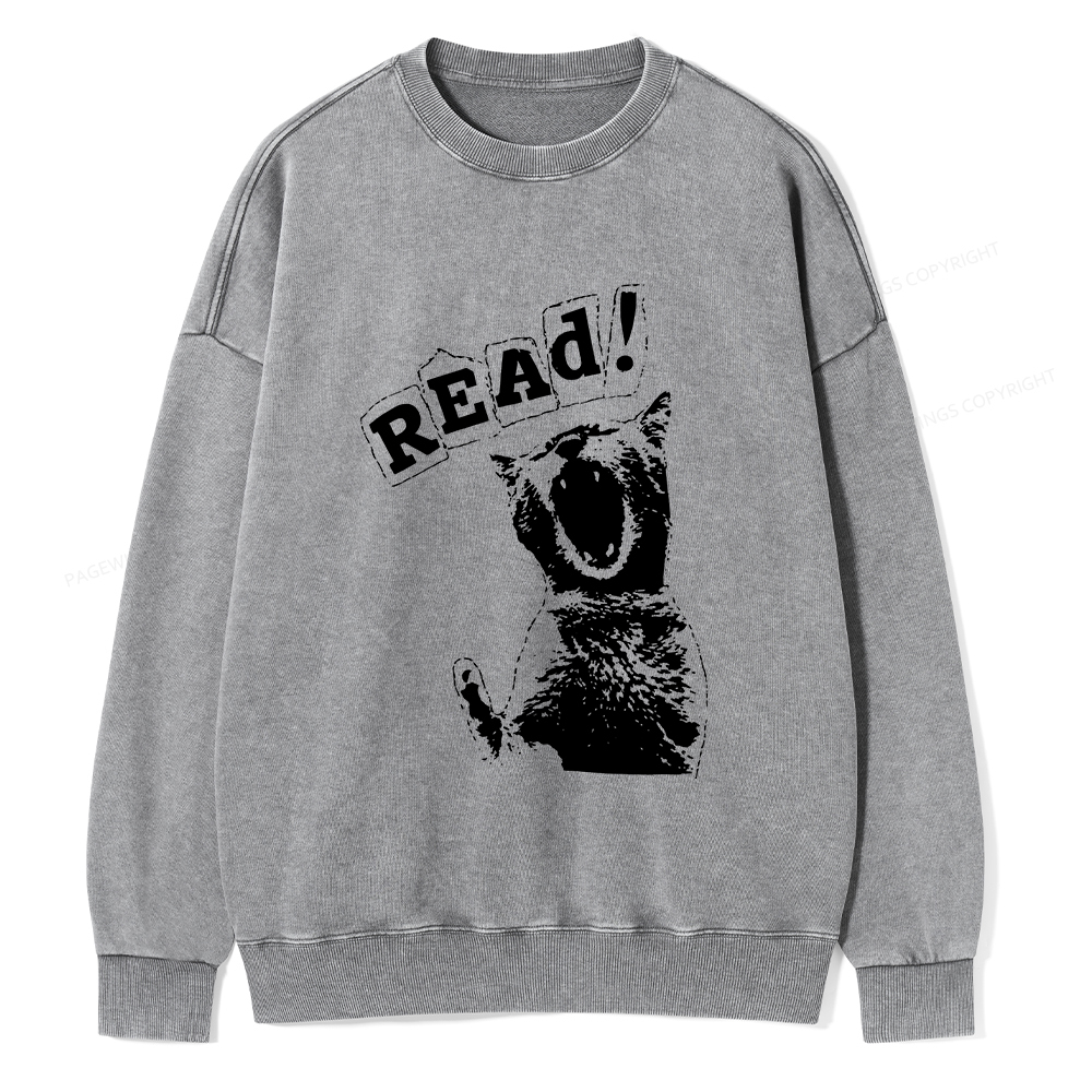 Pagewings Read Unisex Washed Sweatshirt