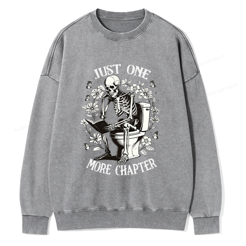 Pagewings Just One More Chapter Unisex Washed Sweatshirt