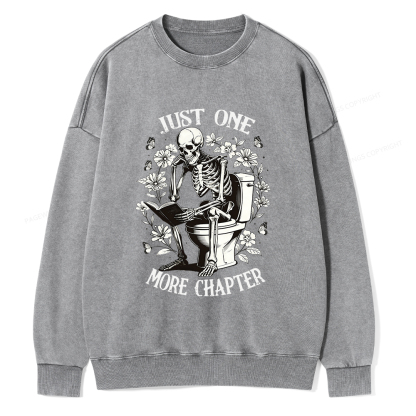 Pagewings Just One More Chapter Unisex Washed Sweatshirt