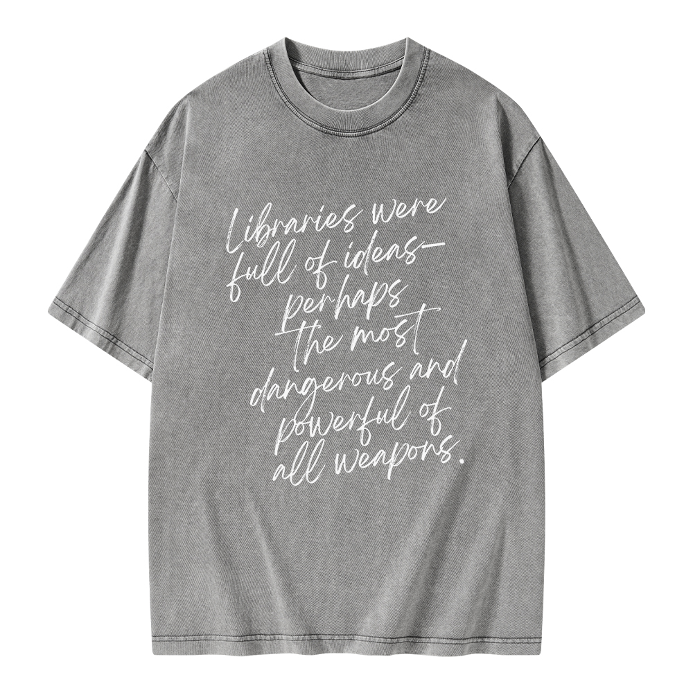 Pagewings Libraries Were Full Of Ideas Unisex Washed T-shirt