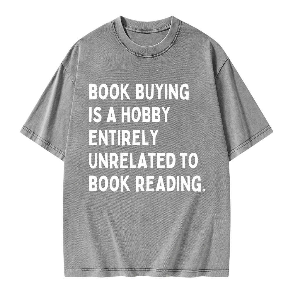 Pagewings Book Buying Is A Hobby Unisex Washed T-shirt