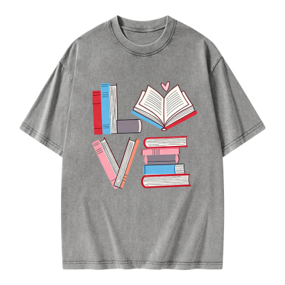 Pagewings  Books Lovers Valentines Unisex Washed T-shirt