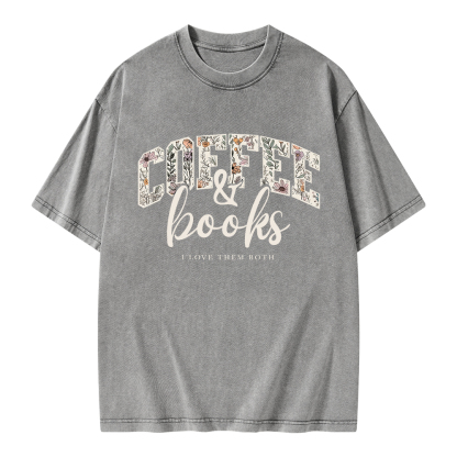 Pagewings Coffee And Books Unisex Washed T-shirt