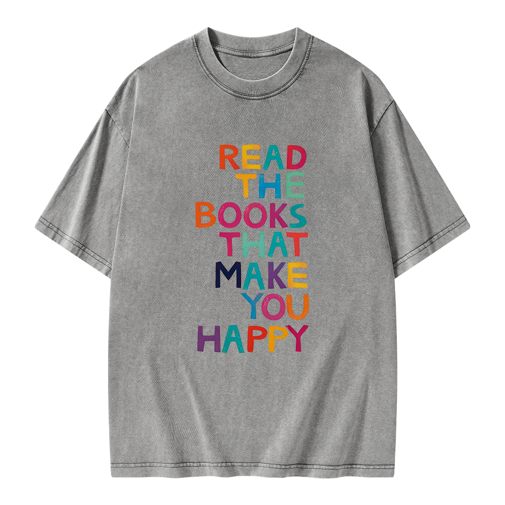 Pagewings Read The Books That Make You Happy Unisex Washed T-shirt
