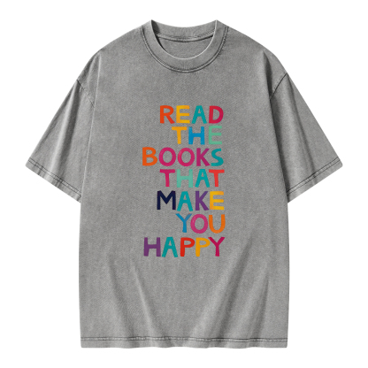 Pagewings Read The Books That Make You Happy Unisex Washed T-shirt
