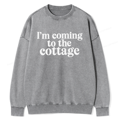 Pagewings I'm Coming To The Cottage Unisex Washed Sweatshirt
