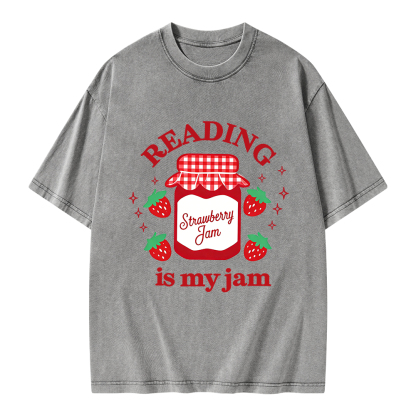 Pagewings Valentines Day Reading is My Jam Unisex Washed T-shirt