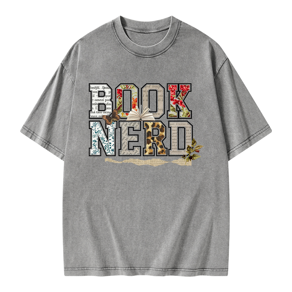 Pagewings Book Nerd Unisex Washed T-shirt