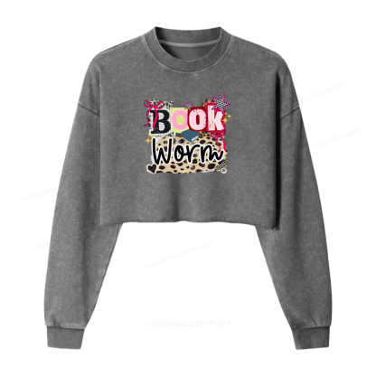 Pagewings Bookworm Washed Crop Sweatshirt