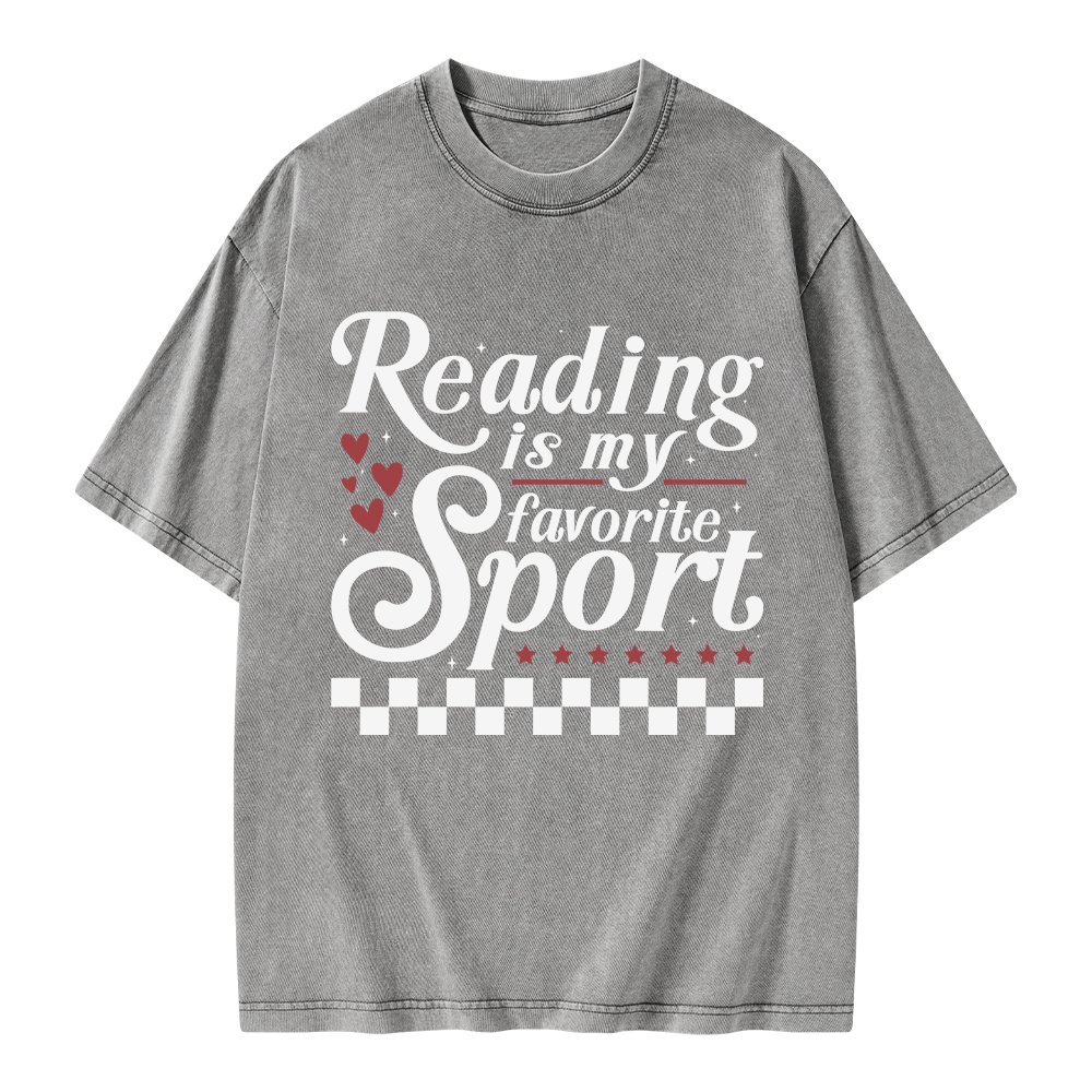 Pagewings Reading Is My Favorite Sport Unisex Washed T-shirt
