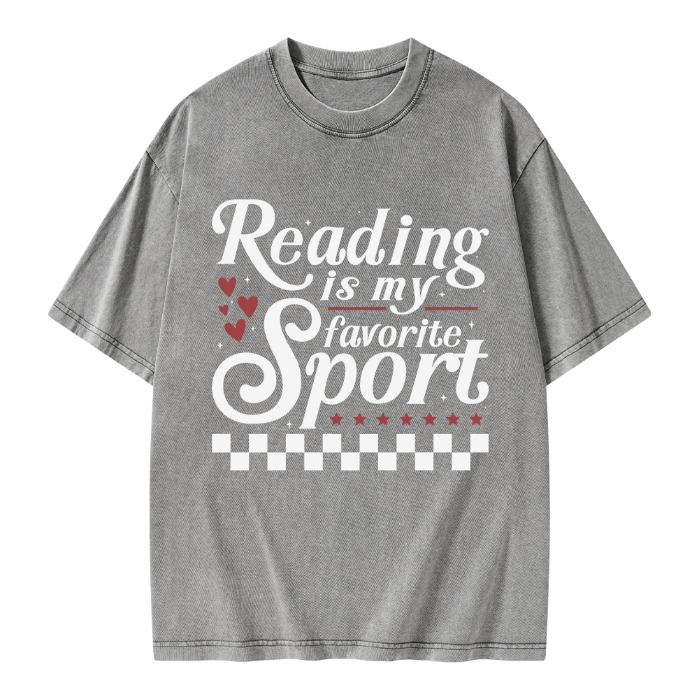 Pagewings Reading Is My Favorite Sport Unisex Washed T-shirt
