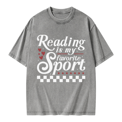 Pagewings Reading Is My Favorite Sport Unisex Washed T-shirt
