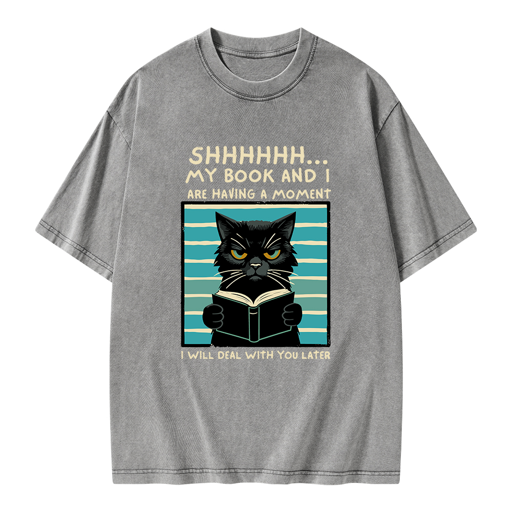 Pagewings My Book And I Are Having A Moment Unisex Washed T-shirt