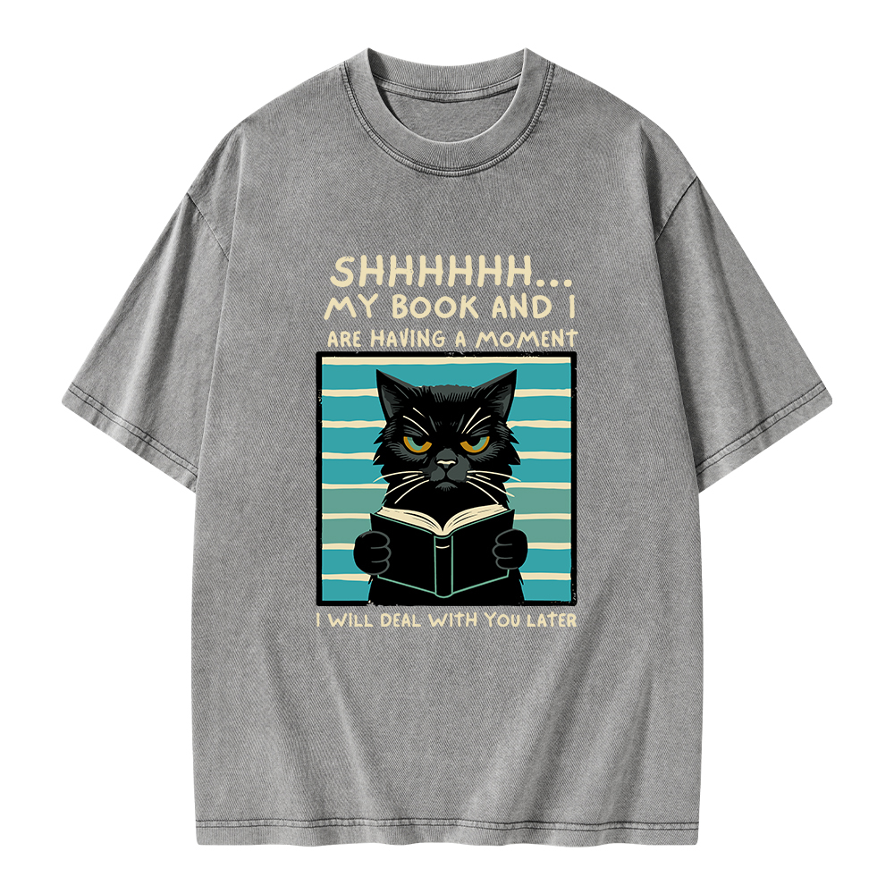 Pagewings My Book And I Are Having A Moment Unisex Washed T-shirt