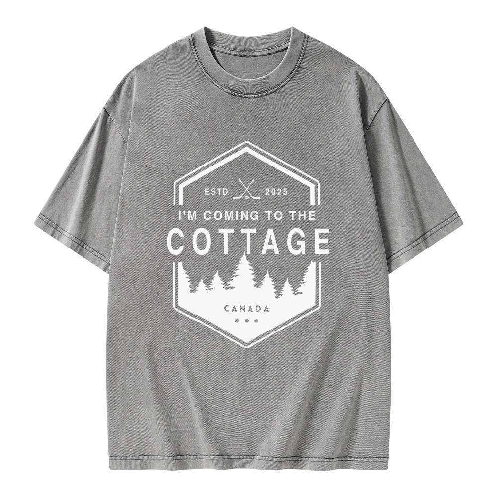Pagewings Coming To The Cottage Unisex Washed T-shirt