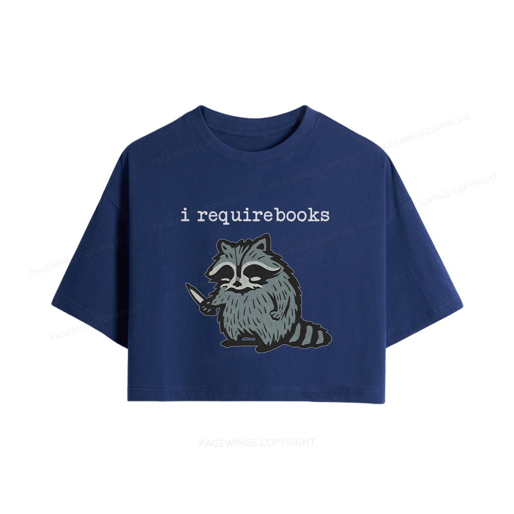 Pagewings I Require Books Women Crop Tops