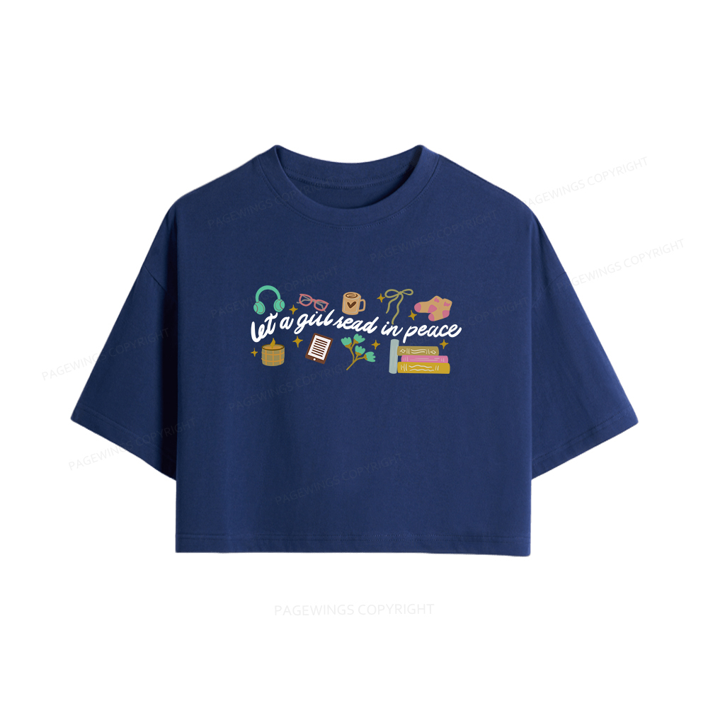 Pagewings Let a Girl Read in Peace Women Crop Tops