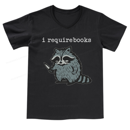 Pagewings I Require Books V-neck T-shirt
