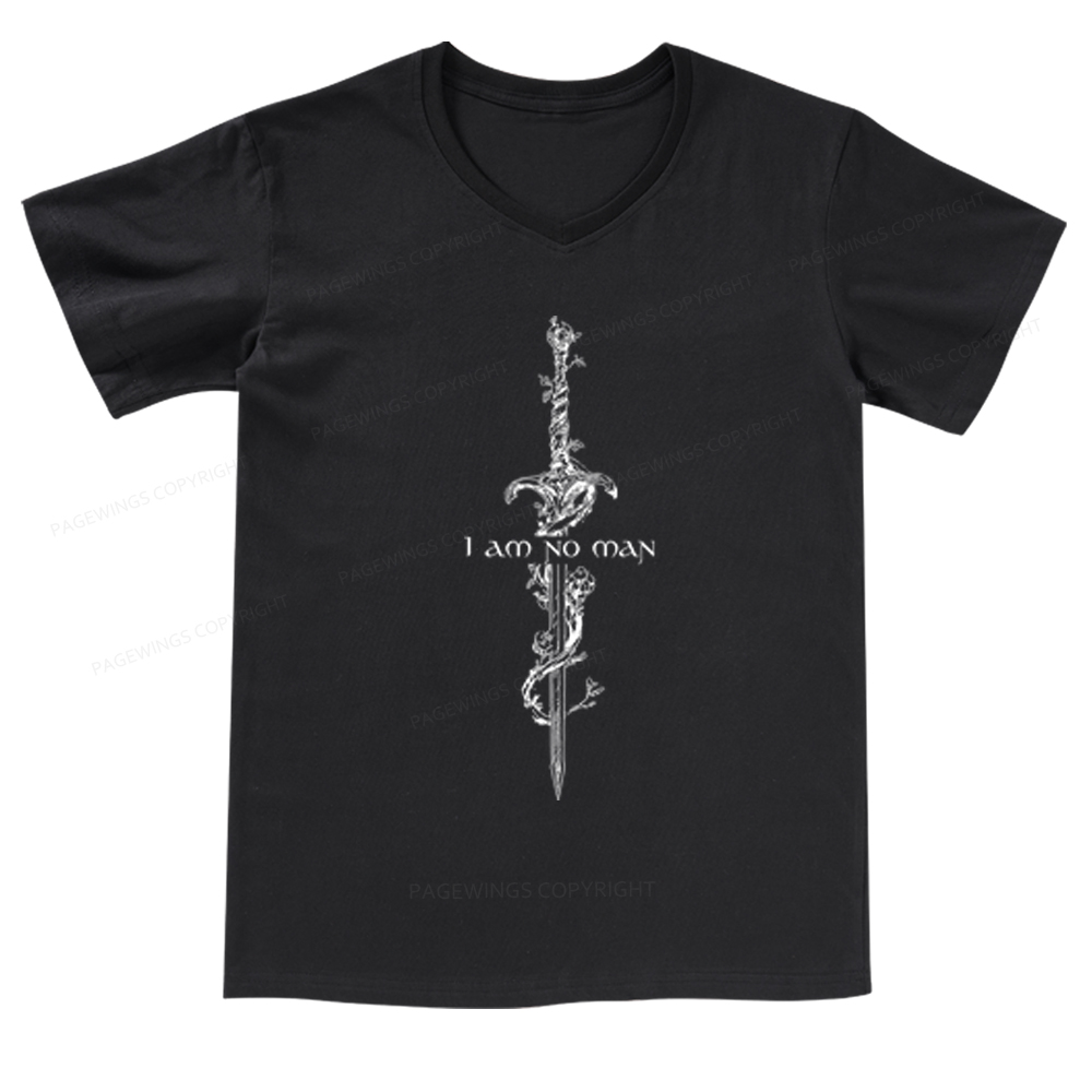 Pagewings I Am No Man V-neck T-shirt