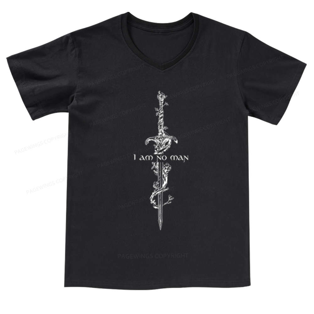 Pagewings I Am No Man V-neck T-shirt