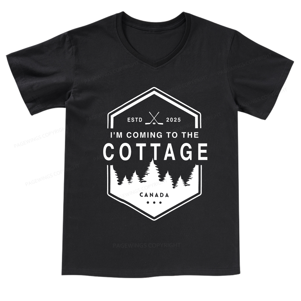 Pagewings Coming To The Cottage V-neck T-shirt