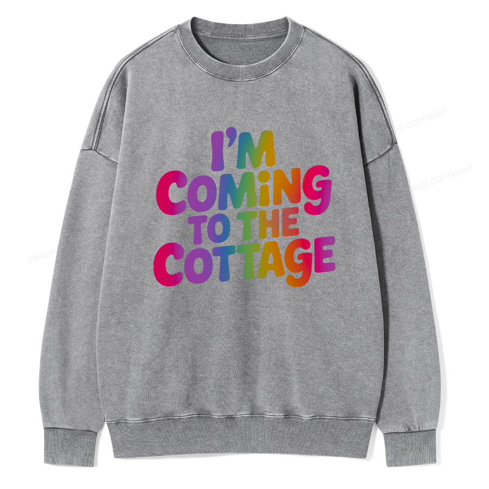 Pagewings I'm Coming To The Cottage Unisex Washed Sweatshirt
